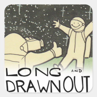 Pegatina Cuadrada ¿Un pequeño paso para el hombre?