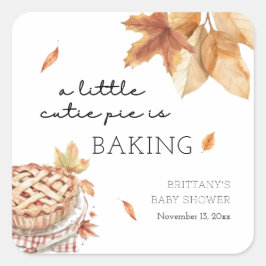 Pegatina Cuadrada Un Pequeño Pie De Corbata Está Haciendo Baby Showe