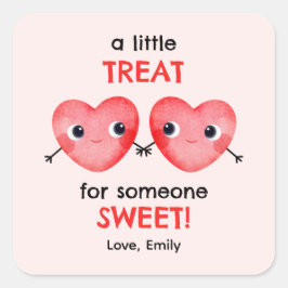 Pegatina Cuadrada Un pequeño regalo para un amigo tan dulce corazón