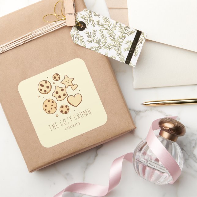 Pegatina Cuadrada Un pequeño truco de nuestra cocina (Crema) (Regalar)