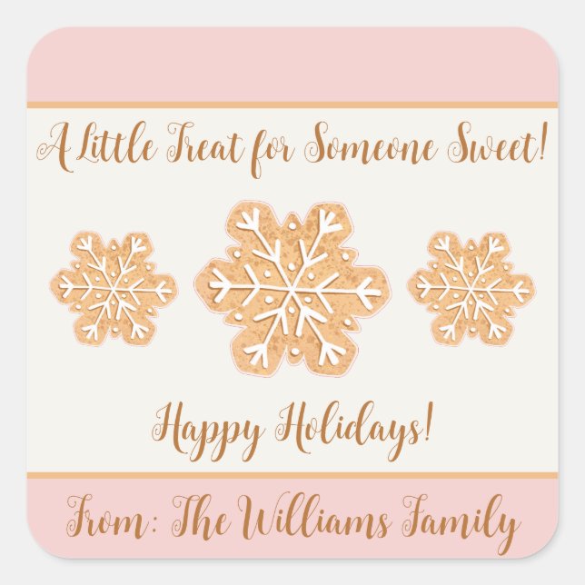 Pegatina Cuadrada Un pequeño truco para alguien dulce cookie de copa (Anverso)