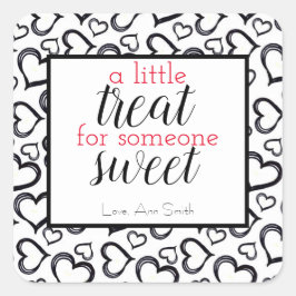 Pegatina Cuadrada Un pequeño truco para alguien dulce Día de San Val