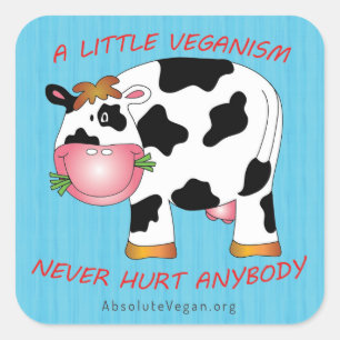 Pegatina Cuadrada Un pequeño veganism nunca dañó cualquiera pegat