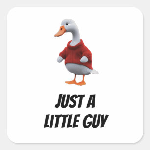 Pegatina Cuadrada Un pequeño y ganso hombre gracioso Personalizado d