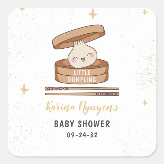 Pegatina Cuadrada Un poco de Baby Shower inestable (Anverso)