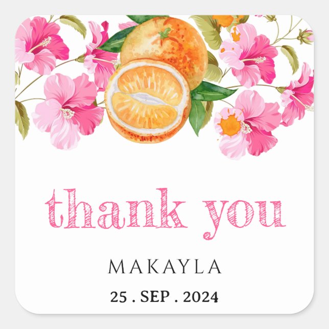 Pegatina Cuadrada Un Poco De Cita Está En Camino De Baby Shower (Anverso)