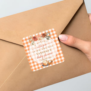 Pegatina Cuadrada Un poco de corbata floral de caracol tema de Baby 