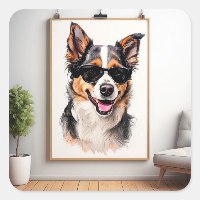 Pegatina Cuadrada Un poster para los amantes del perro Mejor Amigo d (Anverso)