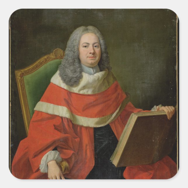 Pegatina Cuadrada Un Presidente del Parlamento (Anverso)