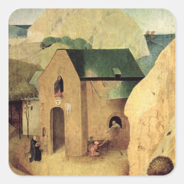 Pegatina Cuadrada Un Priorario Antoniano (Anverso)