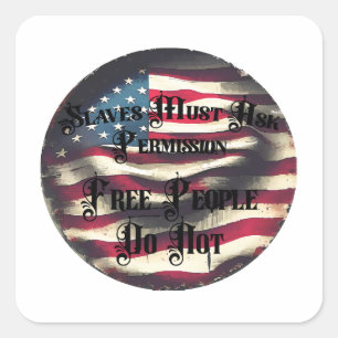 Pegatina Cuadrada Un pueblo libre