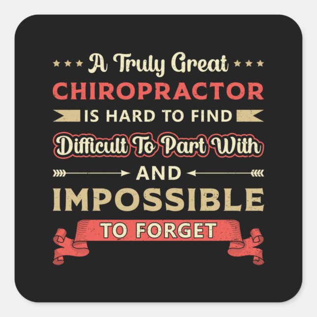 Pegatina Cuadrada Un quiropráctico de la columna vertebral verdadera (Anverso)