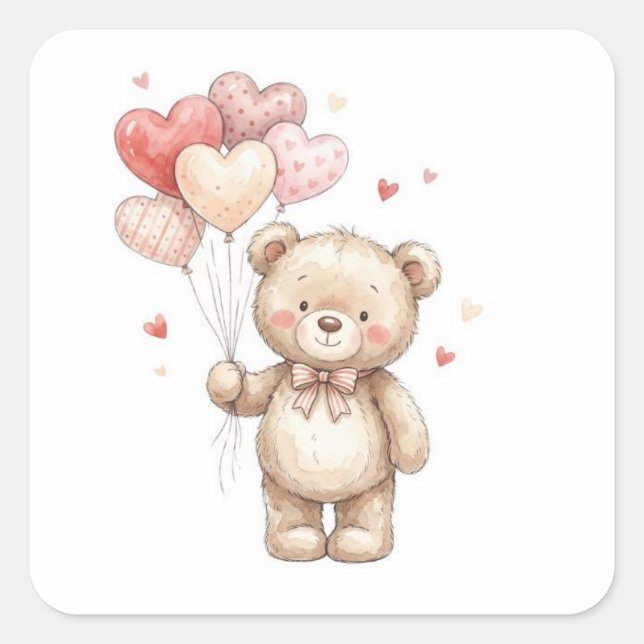Pegatina Cuadrada Un ramo de amor (Anverso)