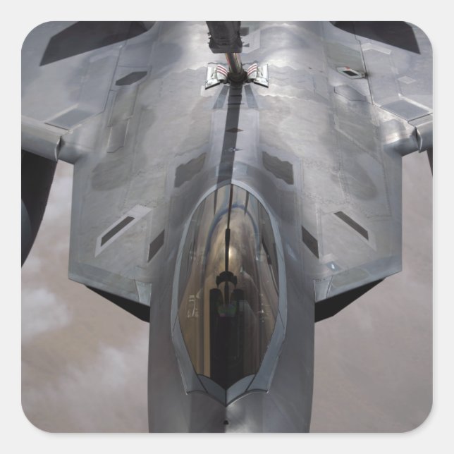 Pegatina Cuadrada Un rapero F-22 de la Fuerza Aérea de Estados Unido (Anverso)