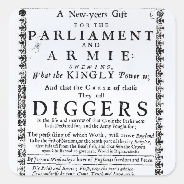 Pegatina Cuadrada Un regalo de Año Nuevo (Anverso)