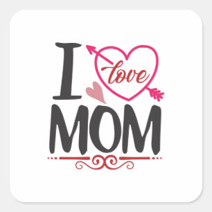 Pegatina Cuadrada Un regalo de pareja que amo a mamá