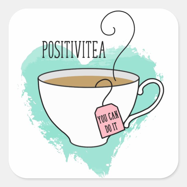 Pegatina Cuadrada Un regalo de positivitea para graduación, nuevo tr (Anverso)
