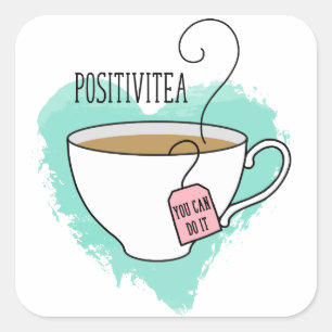 Pegatina Cuadrada Un regalo de positivitea para graduación, nuevo tr