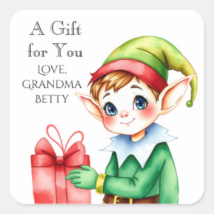 Pegatina Cuadrada Un regalo para ti   Navidades personalizados
