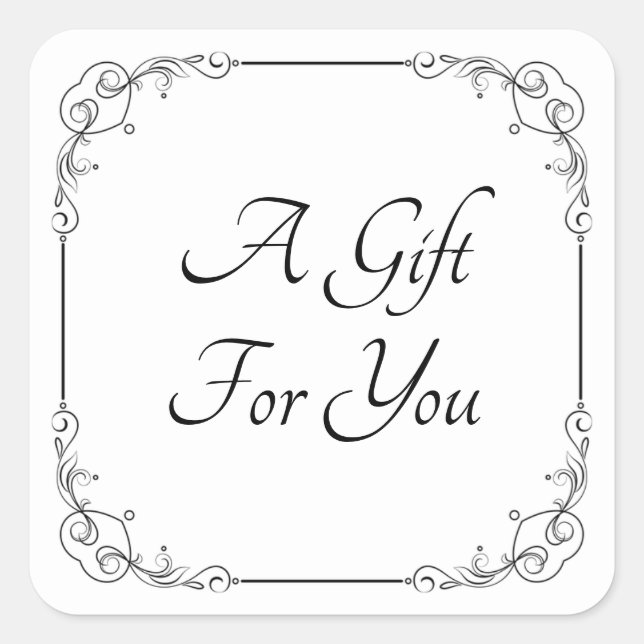 Pegatina Cuadrada Un regalo para usted personaliza a los Pegatinas d (Anverso)
