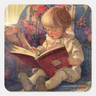 Pegatina Cuadrada “Un rincón tranquilo” de Jessie Willcox Smith