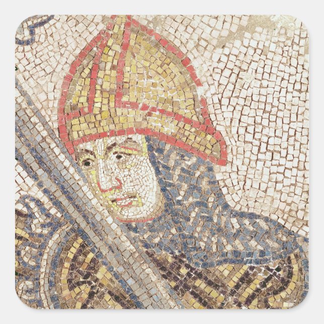 Pegatina Cuadrada Un soldado con una espada (Anverso)