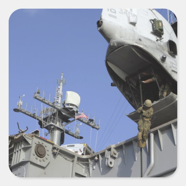 Pegatina Cuadrada Un soldado de cuerdas rápidas (Anverso)