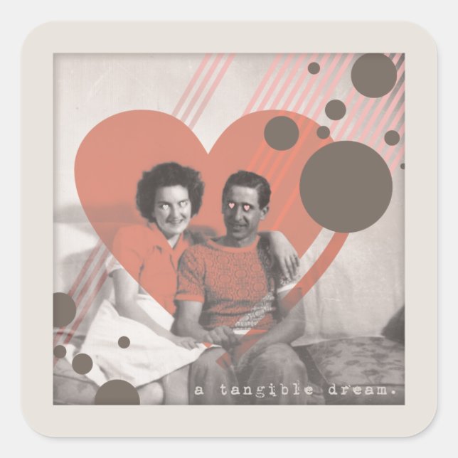 Pegatina Cuadrada un sueño tangible (Anverso)