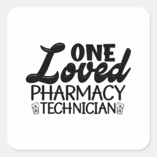 Pegatina Cuadrada Un Técnico Farmacéutico Amado Medicina Farmacéutic