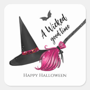 Pegatina Cuadrada Un tiempo perversamente bueno Feliz Halloween