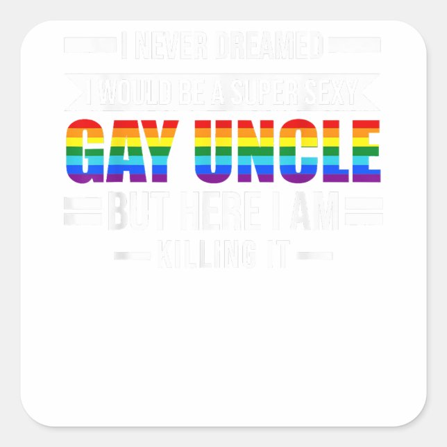 Pegatina Cuadrada Un tío gay súper sexy tío Gtío (Anverso)