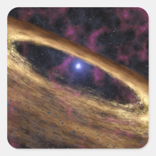 Pegatina Cuadrada Un tipo de estrella muerta llamado pulsar