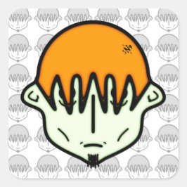 Pegatina Cuadrada Un tipo verdugo cansado con la cabra v2