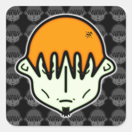 Pegatina Cuadrada Un tipo verdugo cansado con la cabra v3