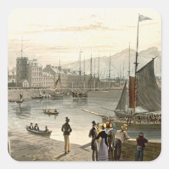 Pegatina Cuadrada Un transbordador que llega a Leith, de A Voyage Ar (Anverso)