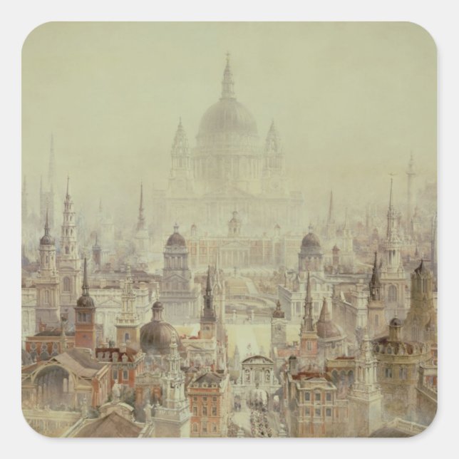 Pegatina Cuadrada Un tributo a Sir Christopher Wren (Anverso)