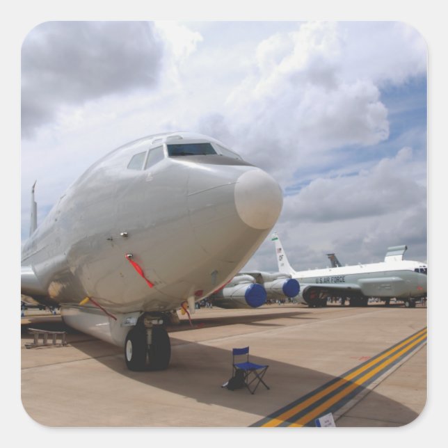 Pegatina Cuadrada Una aeronave RC-135V/W Rivet Joint (Anverso)