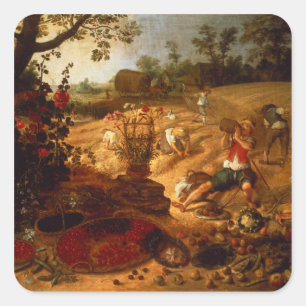 Pegatina Cuadrada Una alegoría del verano