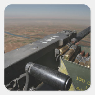 Pegatina Cuadrada Una ametralladora de 50 calibres