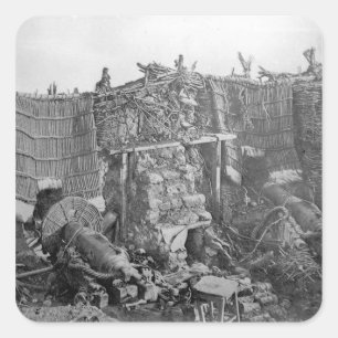 Pegatina Cuadrada Una batería de arma dos durante la guerra crimea,