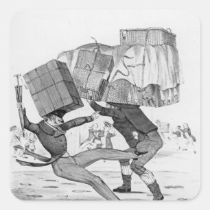 Pegatina Cuadrada Una caja de Navidades, 1836