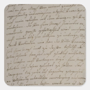 Pegatina Cuadrada Una carta de Maria Theresa al rey Frederick
