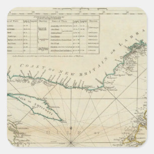 Pegatina Cuadrada Una carta del golfo de St Lawrence