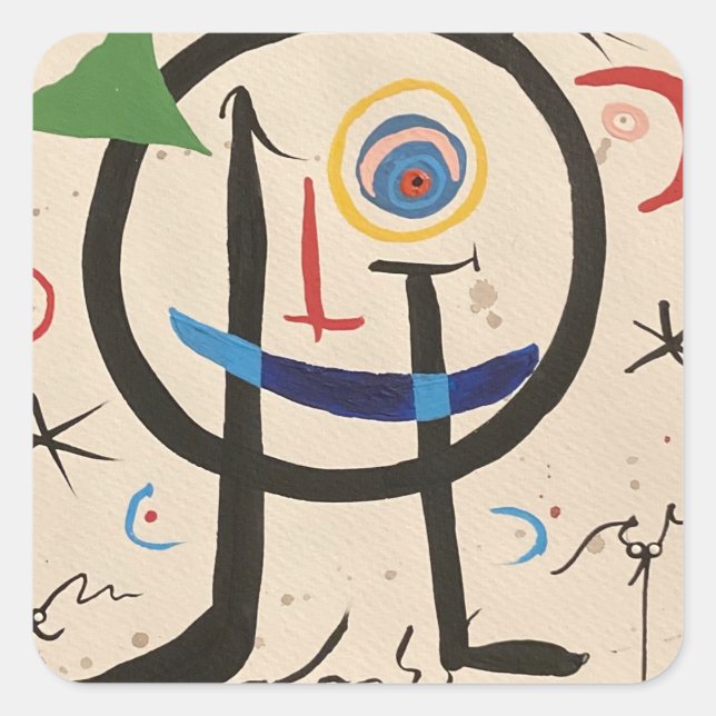 PEGATINA CUADRADA UNA CASA A MIRO (Anverso)