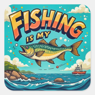 Pegatina Cuadrada Una celebración de la naturaleza y el ocio