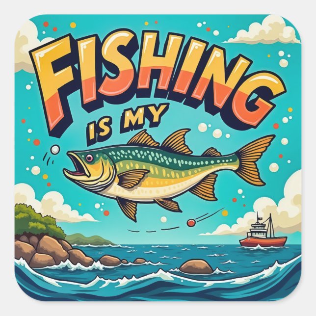 Pegatina Cuadrada Una celebración de la naturaleza y el ocio (Anverso)