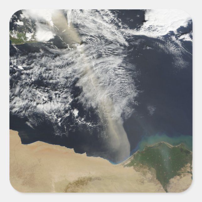 Pegatina Cuadrada Una columna de polvo (Anverso)