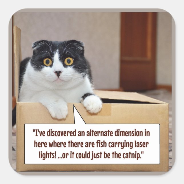 Pegatina Cuadrada Una dimensión alternativa (Anverso)