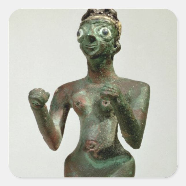 Pegatina Cuadrada Una diosa de Mari, Periodo Dinástico Temprano, c.2 (Anverso)