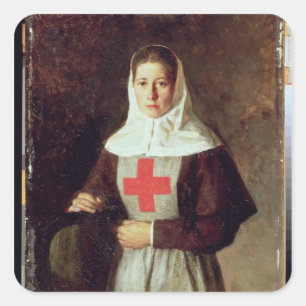 Pegatina Cuadrada Una enfermera, 1886